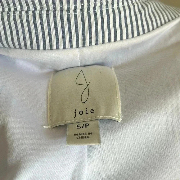 Joie Women’s blue White Striped Seersucker Blazer Jacket Size Small 4 NEW!! - Picture 13 of 15